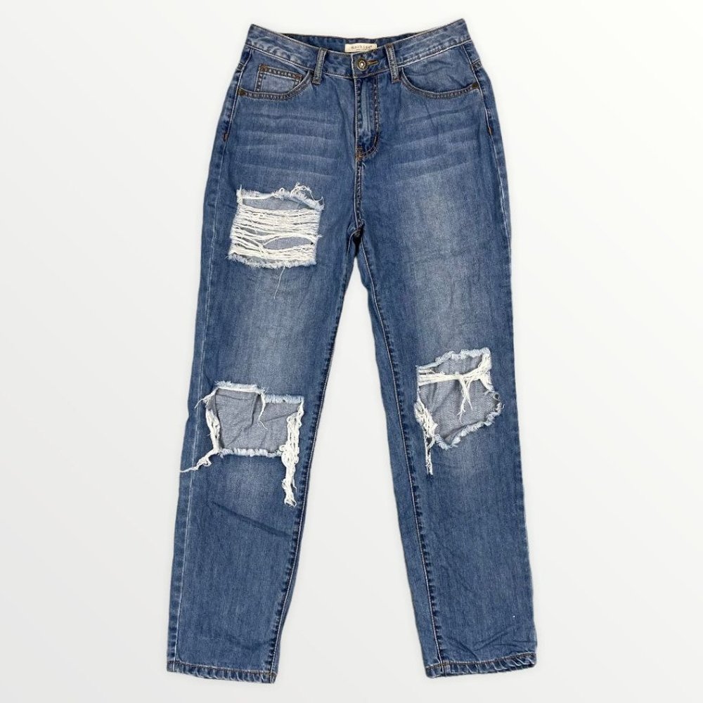 Machine Pour Neuf Mode Hi-Rise Distressed Jeans, Women's Size 28